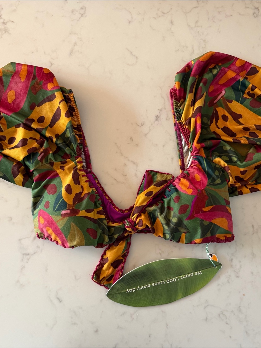 NWT FARM Rio Cow Print Bananas Bikini Set Small tropical resortwear swim - Picture 4 of 9